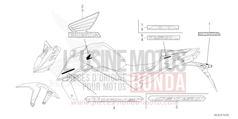 MARK for Hornet 750 MAT IRIDIUM GRAY METALLIC (NHC64) from 2023